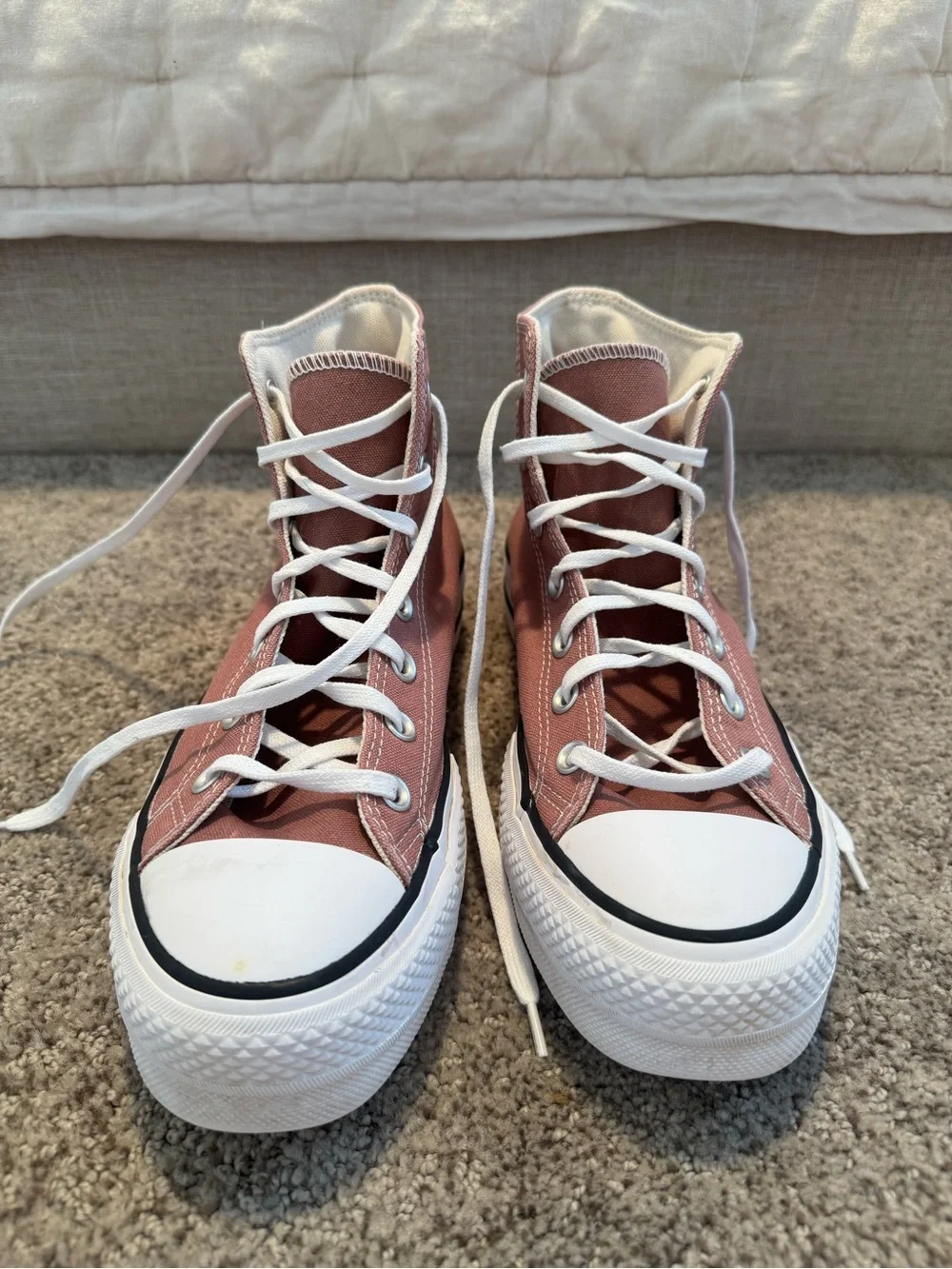 Converse High Top Platform Sneakers - Rose Mauve - Picture 2 of 6